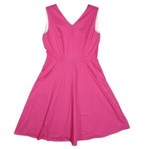 Magnolia Place Hot Pink Emma Swing Dress Size XL Lined Bodice Pockets Sleeveless